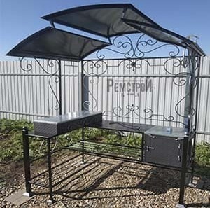 Кованый мангал с крышей Кованый мангал с крышей